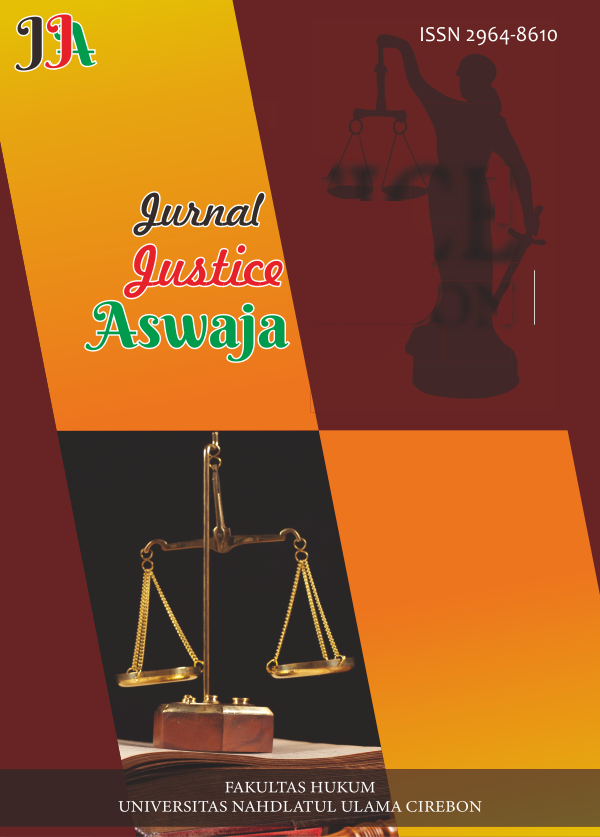 Jurnal Justice Aswaja (JJA) adalah jurnal yang mengkaji masalah hukum kontemporer baik dari segi filosofis, teoretis, dan implementasi hukum. Kami menerima naskah hasil penelitian dan gagasan, review, teori/konsep/metodologi dan karya ilmiah lainnya di bidang hukum. Kriteria entri teks adalah naskah yang belum pernah dipublikasikan di media lain. Tujuan JJA adalah untuk mengembangkan dan meningkatkan Pengetahuan Hukum dan Ilmu Hukum.   Jurnal ini dapat diakses secara langsung pada semua naskah yang diterbitkan, dan tersedia secara gratis.  Jurnal ini bertujuan untuk menyediakan tempat bagi akademisi, peneliti dan praktisi untuk menerbitkan Artikel penelitian asli atau artikel ulasan.   Ruang lingkup Artikel yang diterbitkan (Focus and Scope) dalam jurnal ini membahas berbagai topik ilmu hukum seperti hukum Islam, hukum pidana, hukum perdata, hukum tata negara, hukum administrasi negara, hukum ekonomi syariah, hukum kesehatan, hukum lingkungan, hukum adat.  Artikel yang diterbitkan dalam JJA melalui proses tinjauan sejawat ganda. Oleh karena itu, keputusan apakah artikel ilmiah diterima atau tidak, akan menjadi hak Dewan Editorial berdasarkan rekomendasi Mitra Bebestari (peer reviewer).  Silakan baca dan pahami pedoman penulis (Author Guidelines) untuk naskah persiapan. Penulis yang mengirimkan naskah kepada editor harus mematuhi pedoman dan template naskah. Jika naskah yang dikirim tidak sesuai dengan pedoman atau menggunakan format yang berbeda, itu akan ditolak oleh tim editorial sebelum ditinjau. Tim Editorial hanya akan menerima naskah yang memenuhi persyaratan pemformatan yang ditentukan.  Harap jangan ragu untuk menghubungi kami jika Anda memiliki pertanyaan lebih lanjut. E-mail: jja@unucirebon.ac.id